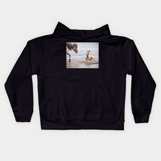 Getting Out Of The Water Kids Hoodie by hton